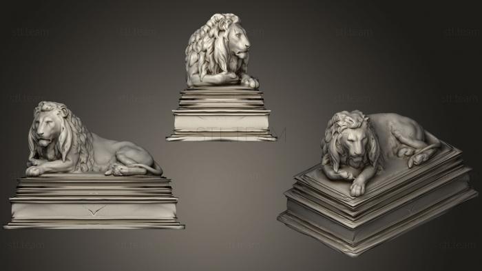 3D модель Статуя 89 Лежащий лев (STL)